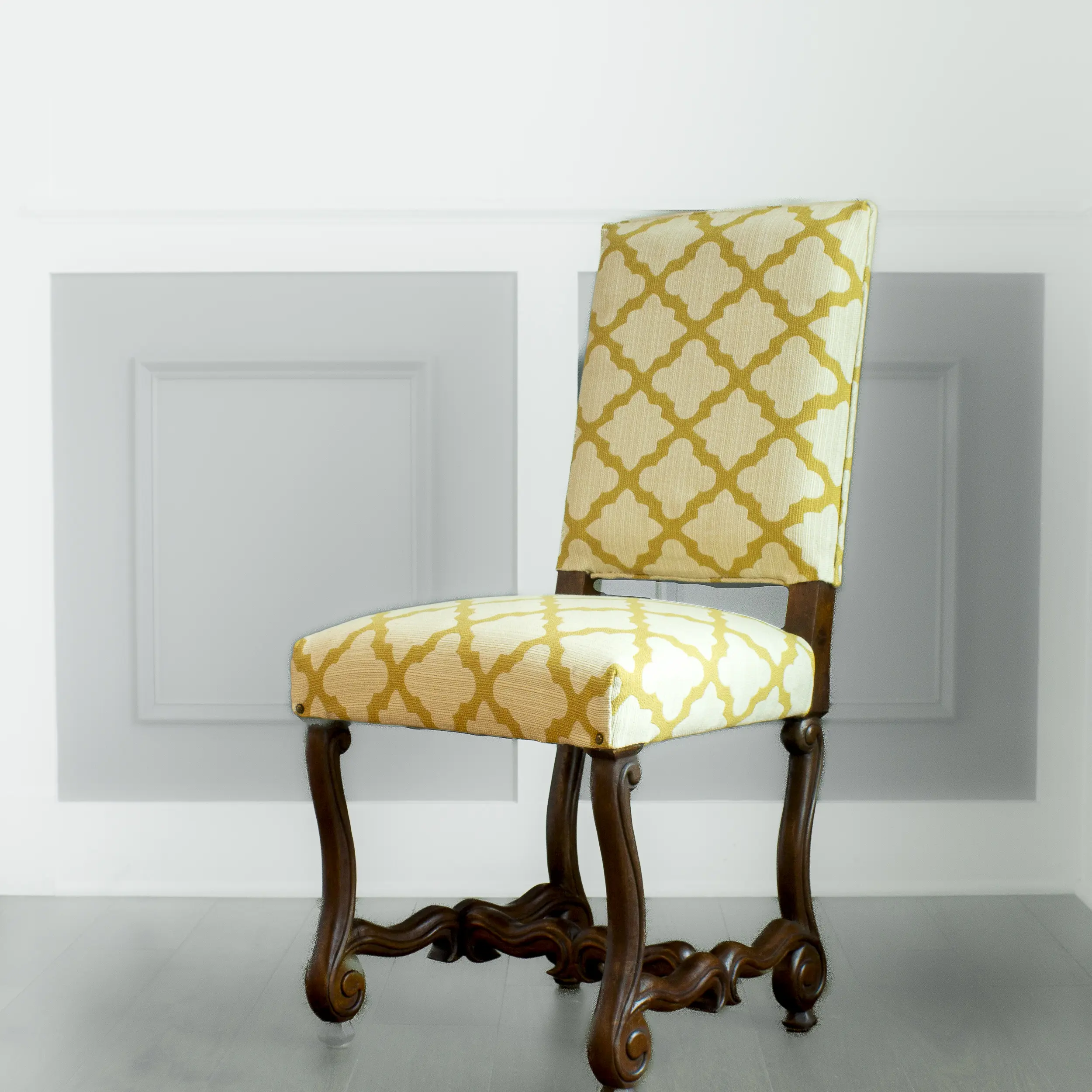 Upholstered dining chair by Orsini Brown and Sullivan Mercantile