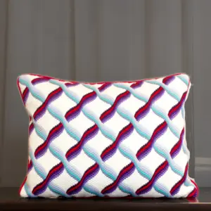 colorful needlepoint pillow