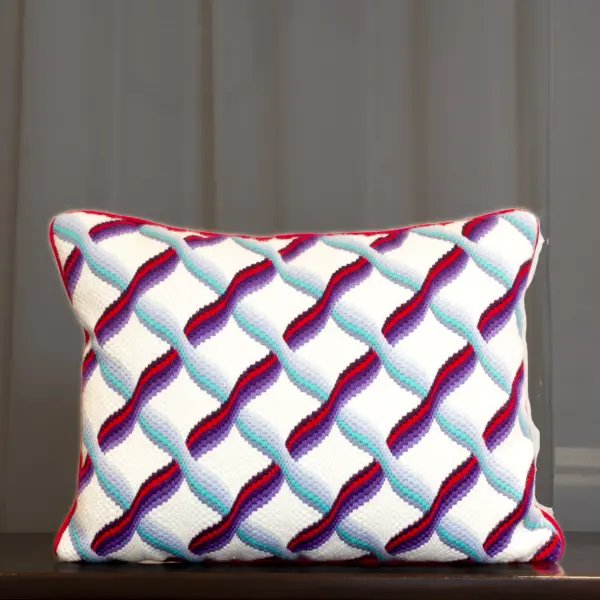 colorful needlepoint pillow